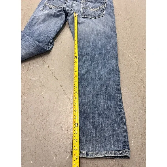 Buckle BKE Denim Straight Carter Jeans Men's Blue Denim Stretch Zip Fly - 34S - Picture 13 of 14